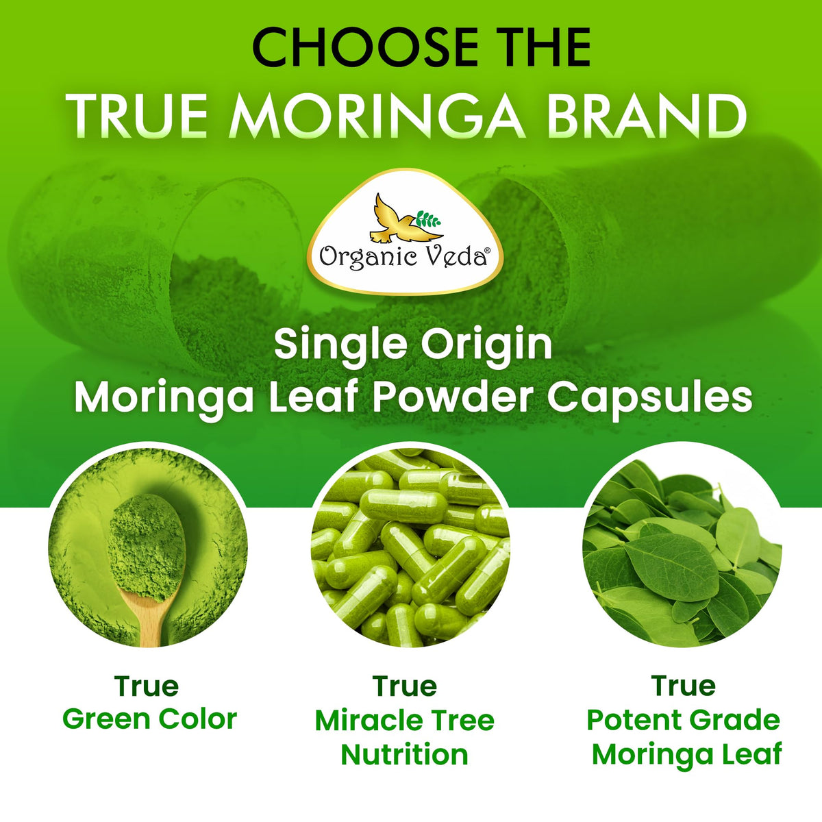 1000mg Organic Moringa Capsule 120 Vegan Capsule W808557