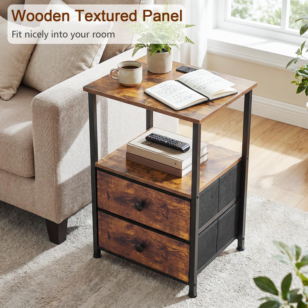 Nightstands Set of 2 with Charging Station N6891