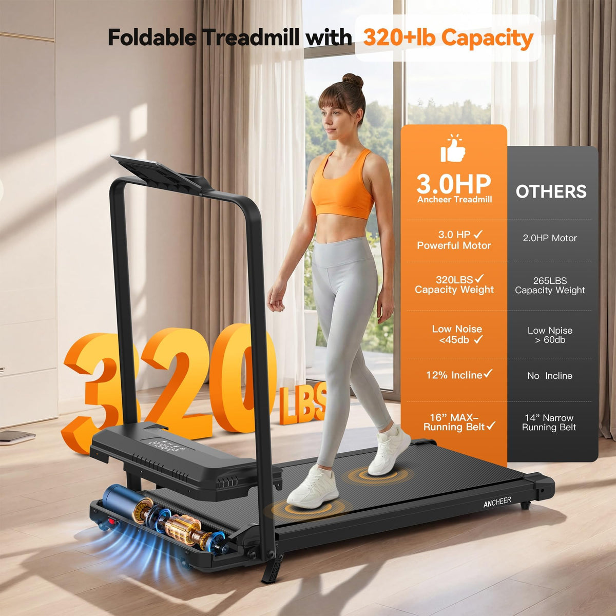 Foldable Treadmill with Incline G432148