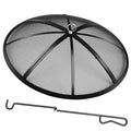 30 Inch Heavy Duty Metal Mesh Fire Pit Spark Screen with Handle & Poker K503