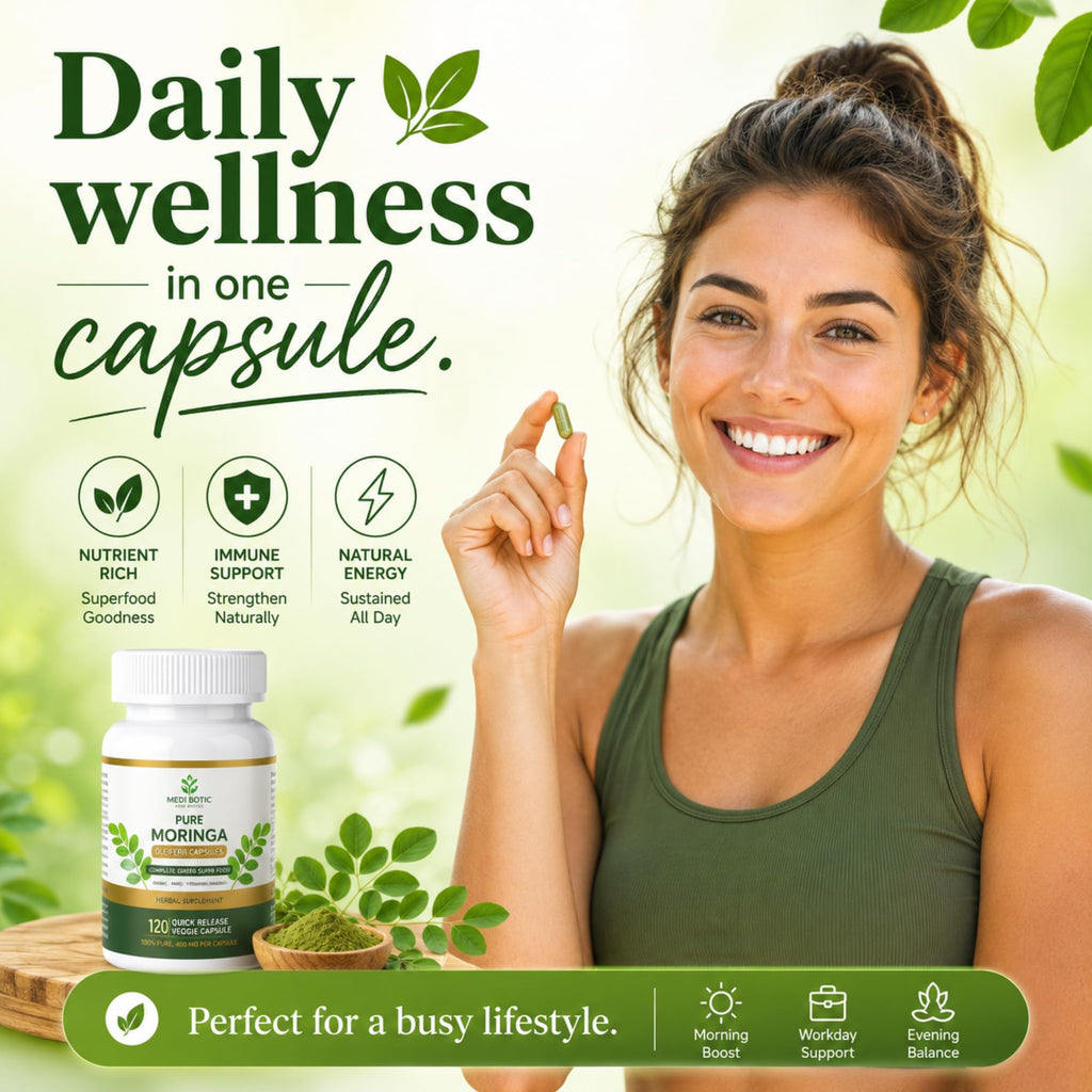 Organic Moringa Capsules 800mg 120 Count M4920