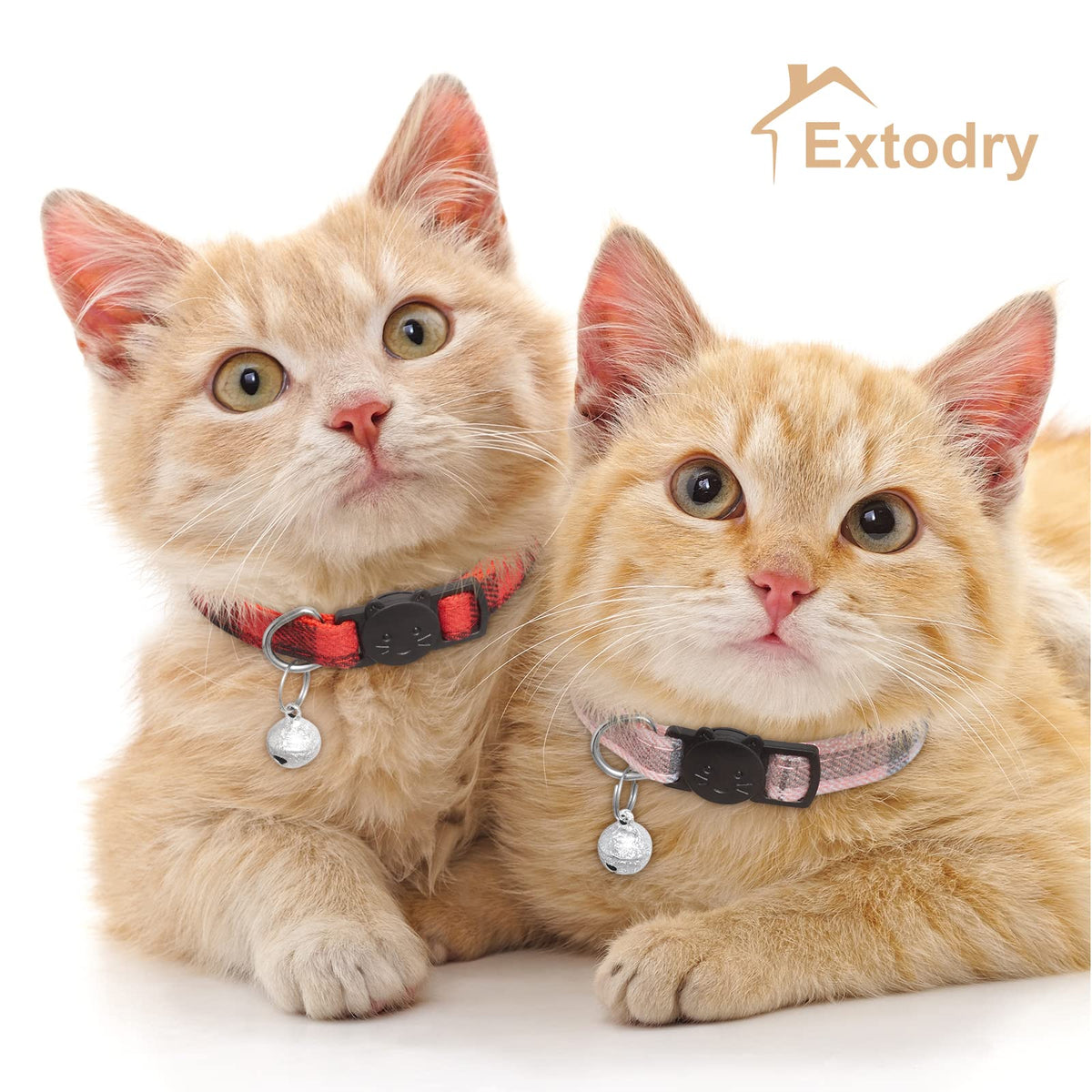 6 Pack Plaid Cat Collars with Bells Y8902