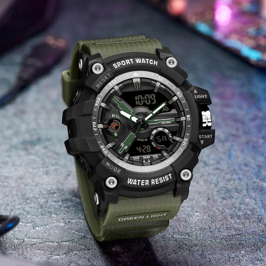 Waterproof Fluorescent Green Digital Watches D43889
