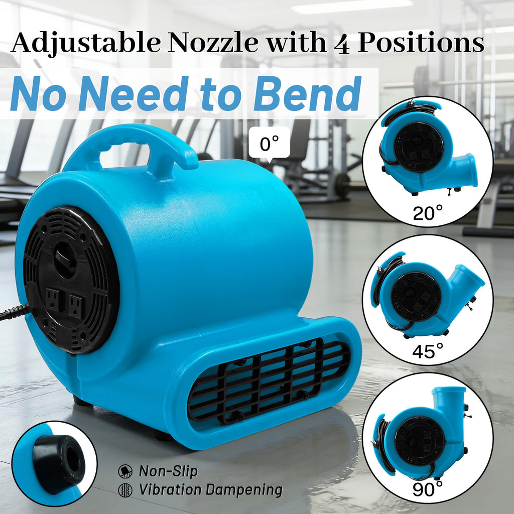 Light Blue 2500 CFM 3-Speed Floor Dryer G998
