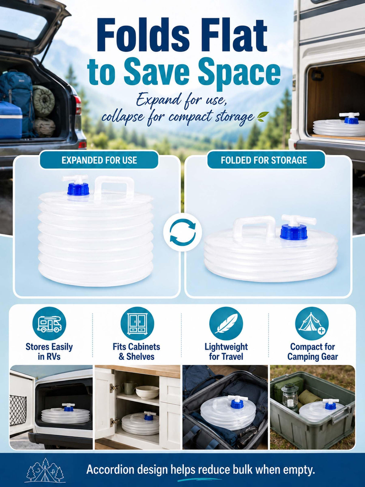Collapsible 10L Water Container with Spigot K16650