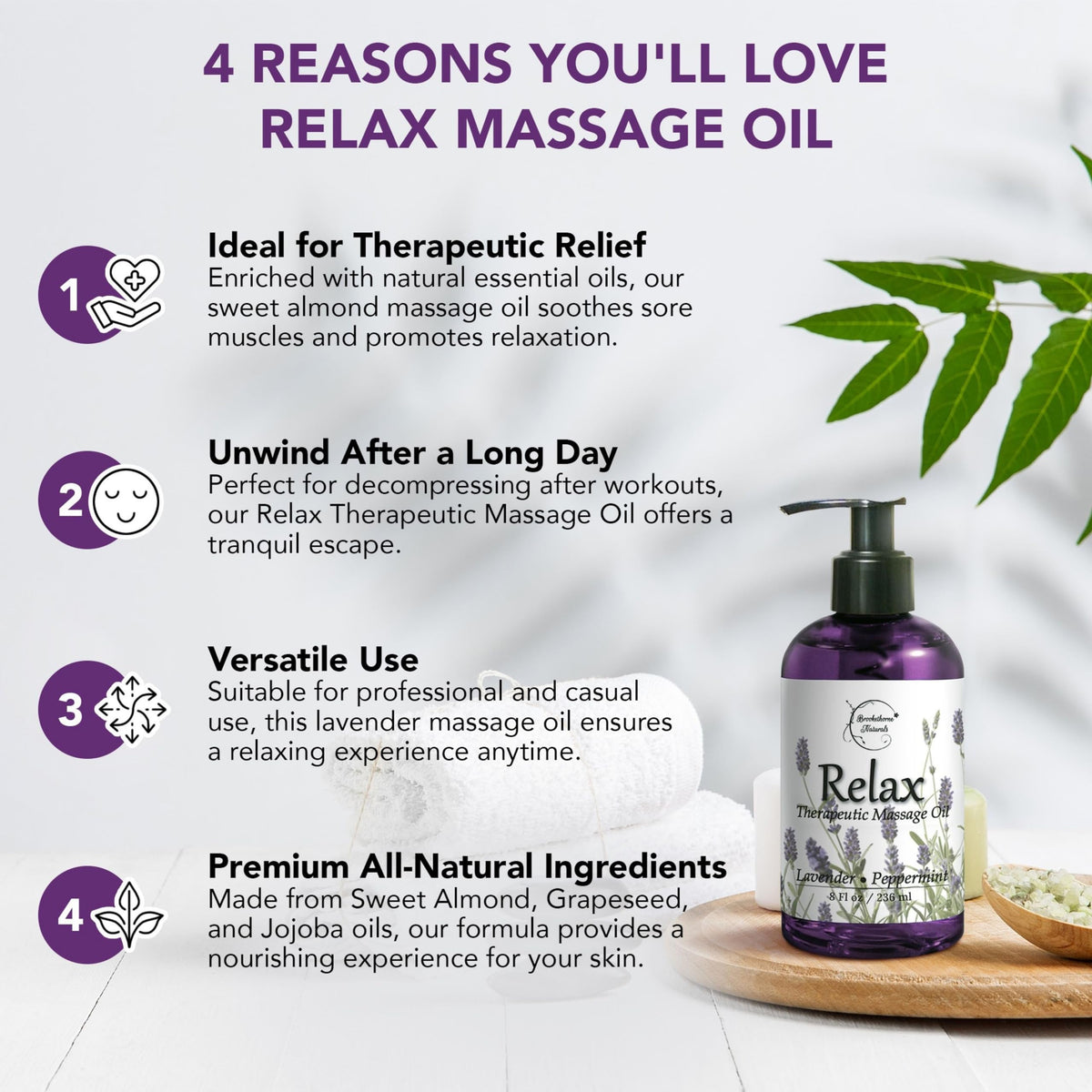 Lavender Peppermint Marjoram Body Massage Oil 8oz M779321