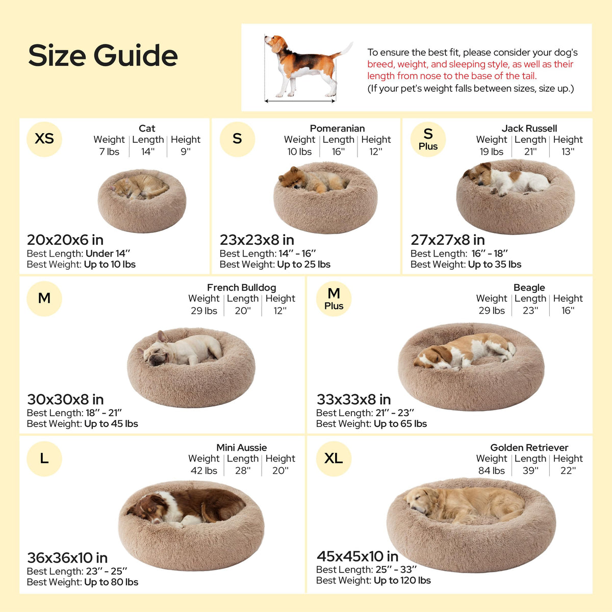 Camel Washable Donut Dog Bed N59929