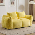 Oversized Yellow Fluffy Loveseat with Pillows I89449