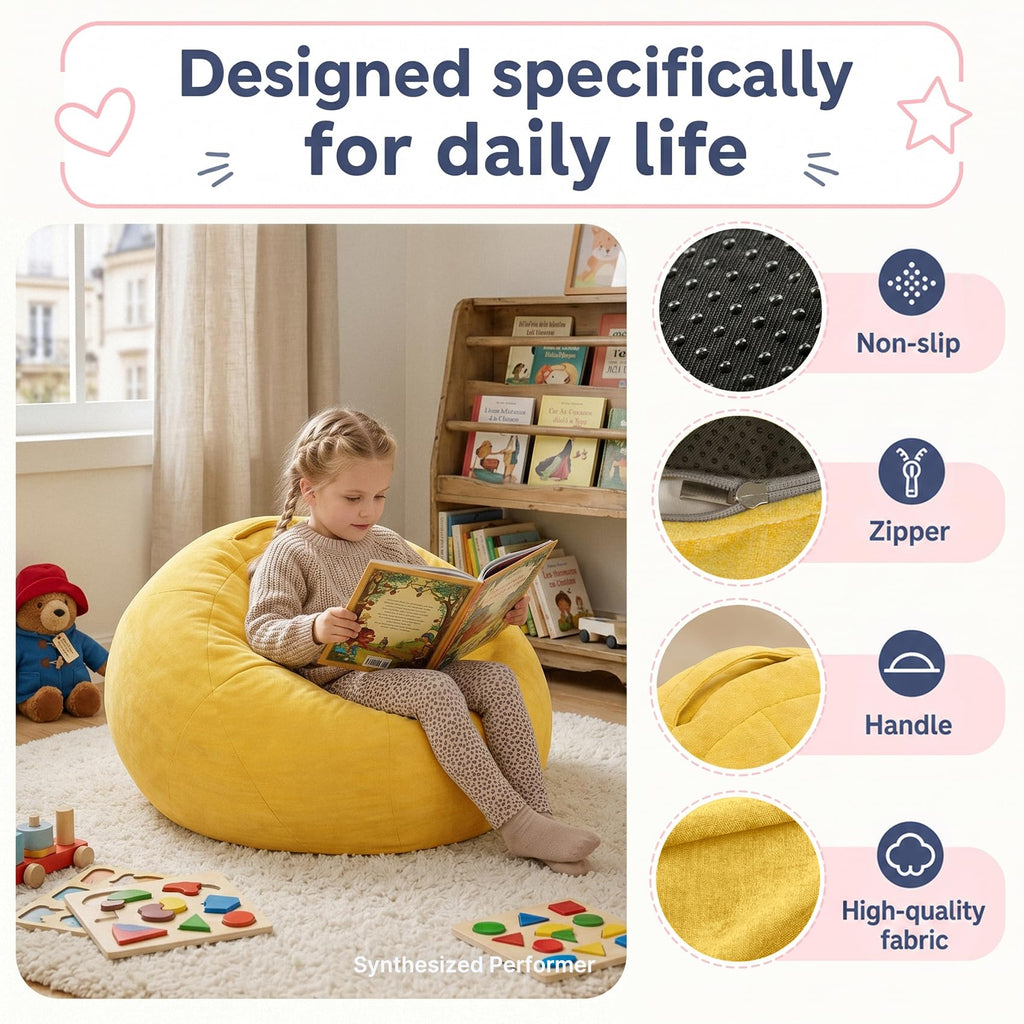 Small Yellow Bean Bag Chair G4718
