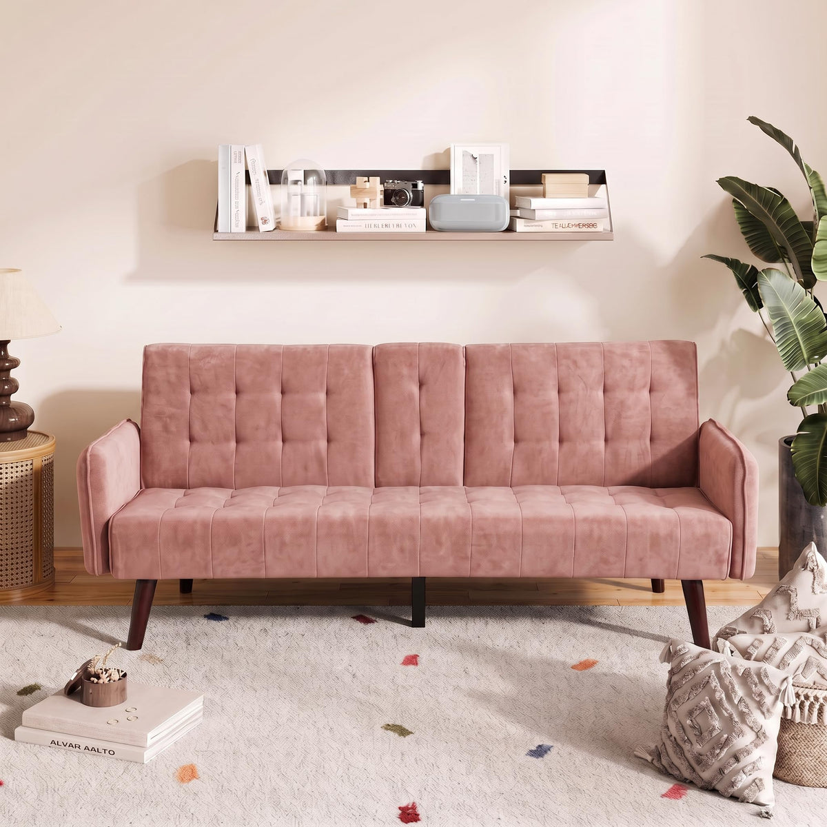 Pink Convertible Sleeper Sofa S61506