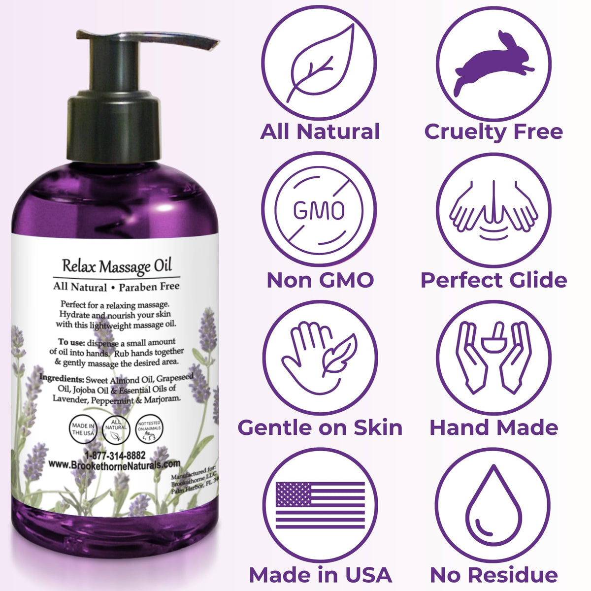 Lavender Peppermint Marjoram Body Massage Oil 8oz M779321