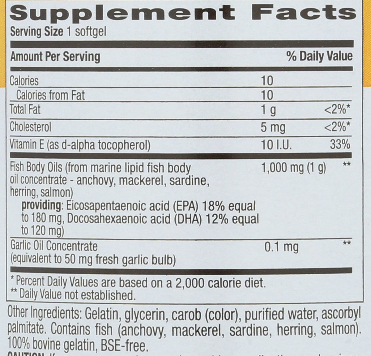 Omega-3 1000Mg Fish Oil 200-Softgel U128019