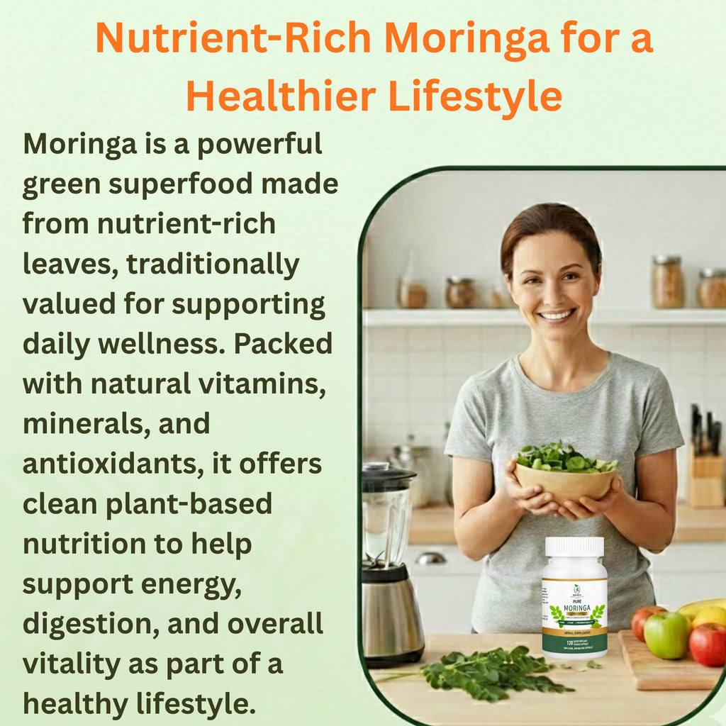 Organic Moringa Capsules 800mg 120 Count M4920