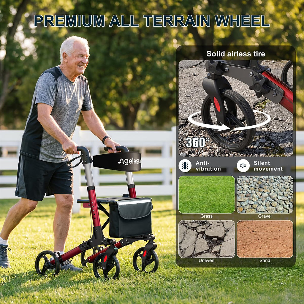 Foldable Rollator Walker with Seat T29212