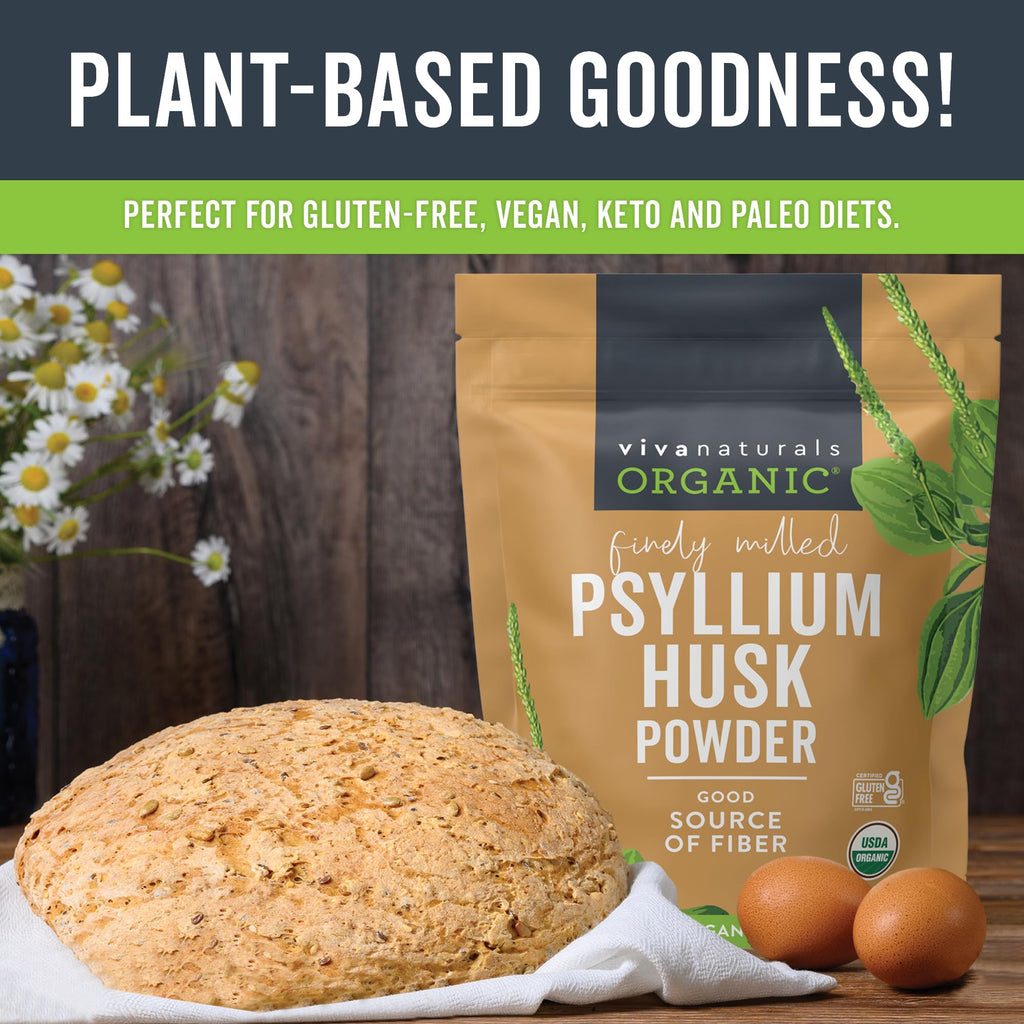 24 oz Organic Psyllium Husk Powder & 8 fl oz Gentle Facial Cleanser Bundle C222678