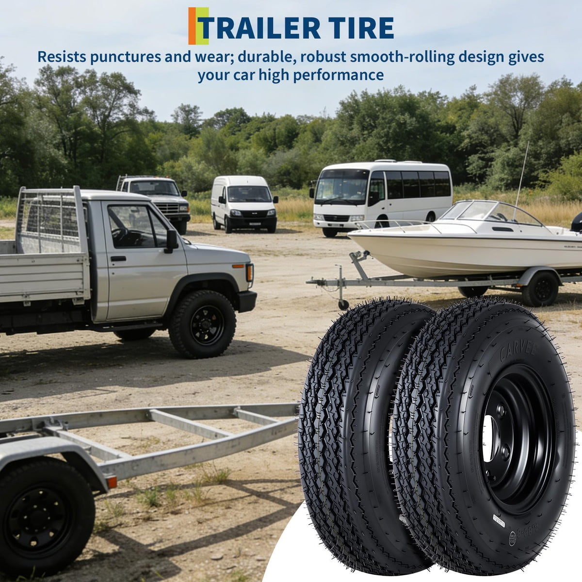 2-Pack 4.80-12 Trailer Tires with 12" Rims N512674