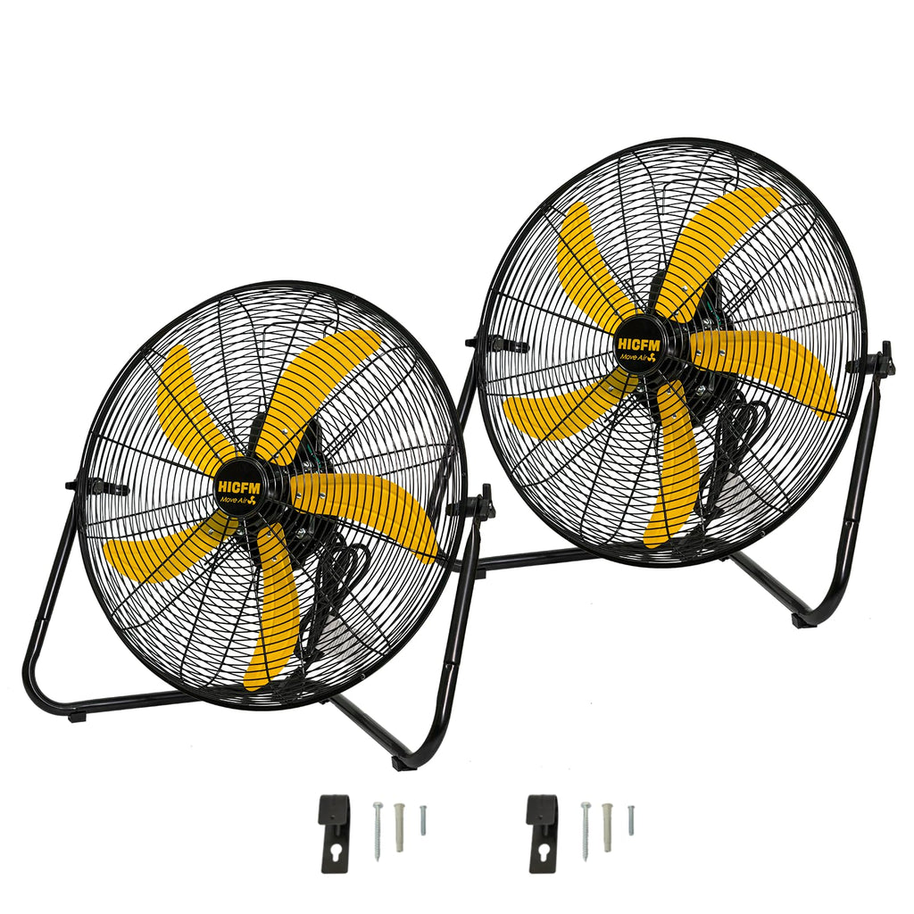 2 Pcs 20-inch 5300 CFM High Velocity Metal Floor Fan Z452531