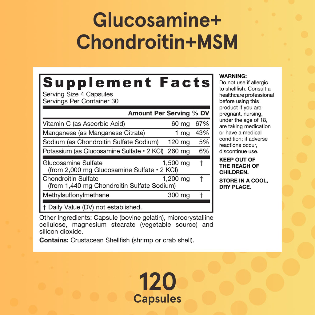Glucosamine, Chondroitin, and MSM, 120 Capsules V64293