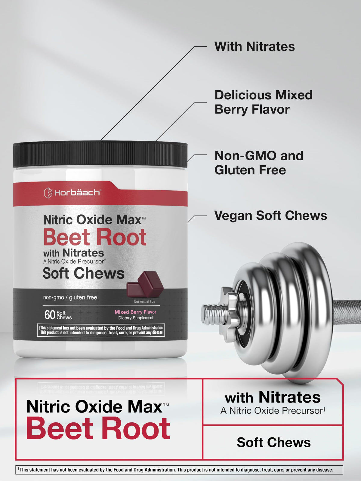 Beet Root Soft Chews 60 Count Mixed Berry Flavor L434794