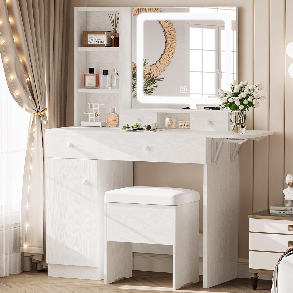 Vanity Desk with Charging Station and Storage Q520243