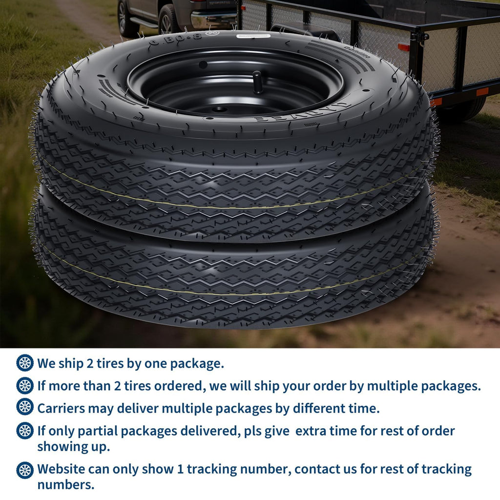 2-Pack 4.80-12 Trailer Tires with 12" Rims N512674