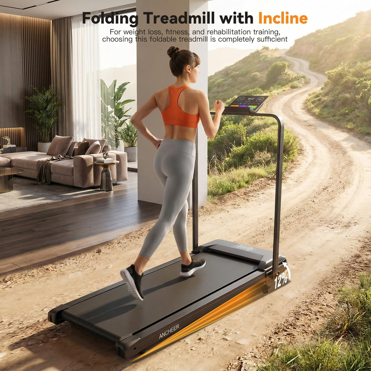Foldable Treadmill with Incline G432148
