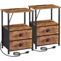 Nightstands Set of 2 with Charging Station N6891