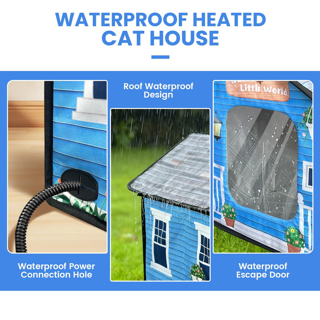 Heated Cat House with Dual Escape Doors R346