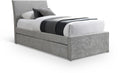 Grey Chenille Twin Trundle Bed D4225