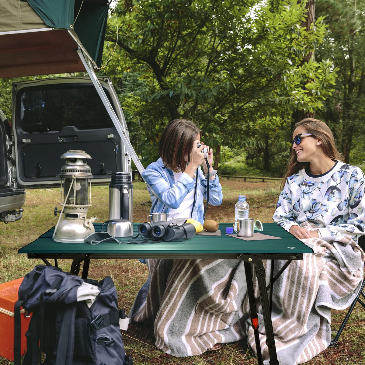 Portable Aluminum Camping Table with Adjustable Legs B7441