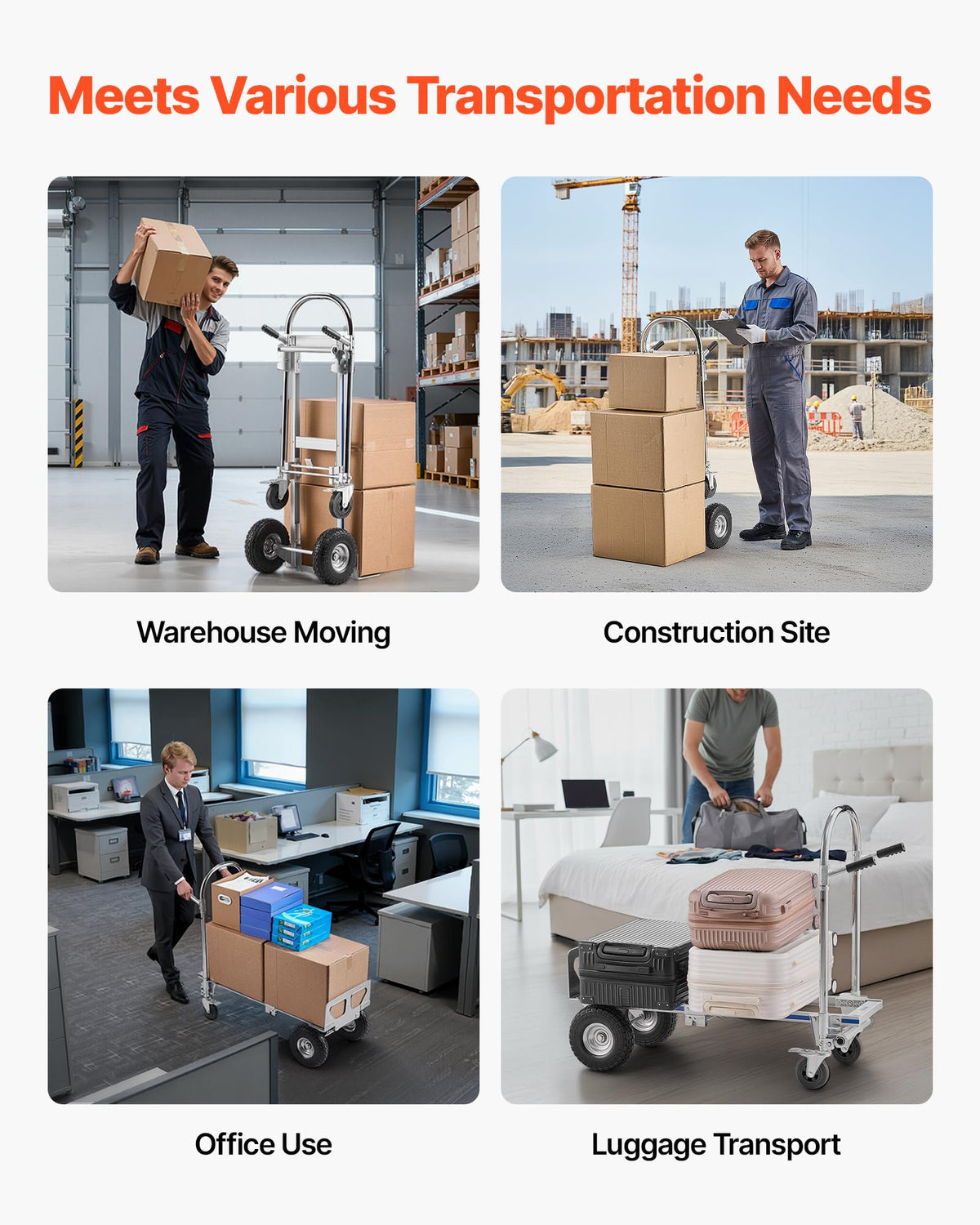 2 in 1 Convertible Hand Truck Dolly 1000 lbs F7879