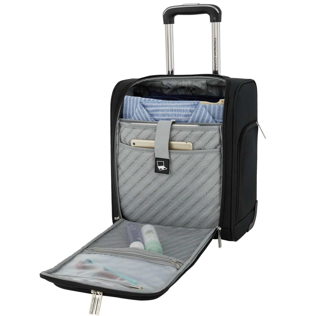 16" Underseat Carry-On Luggage with USB/USB-C Ports, Black N602509