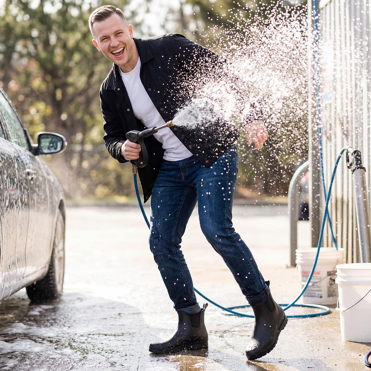 Men's Waterproof Lightweight Ankle Rain Boots X6273