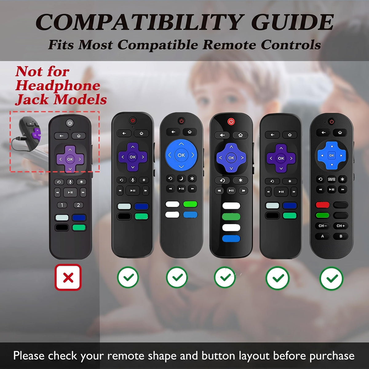 Silicone Remote Cover, 2-Pack, Glow in the Dark, Blue/Purple G6949