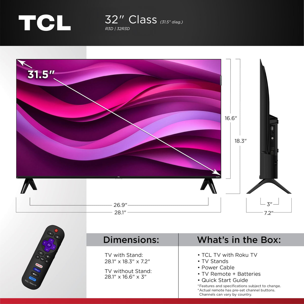 32-Inch QLED Roku Smart TV X64516