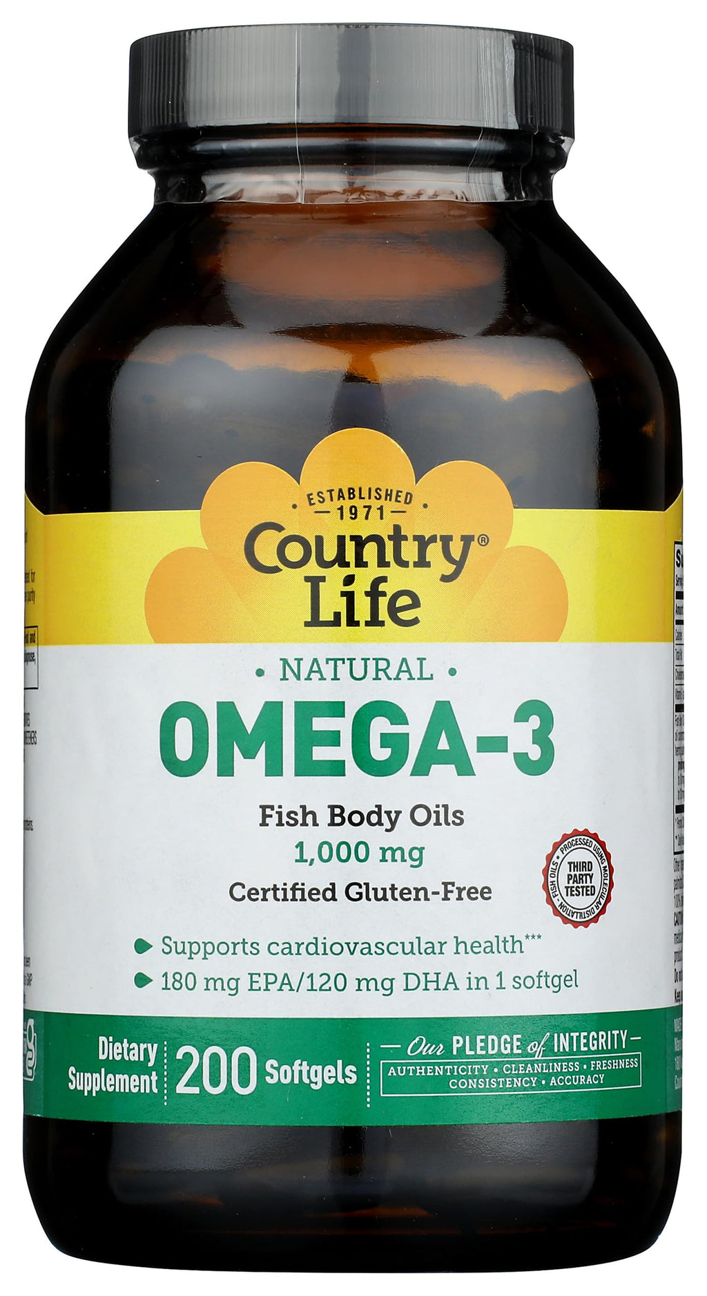 Omega-3 1000Mg Fish Oil 200-Softgel U128019