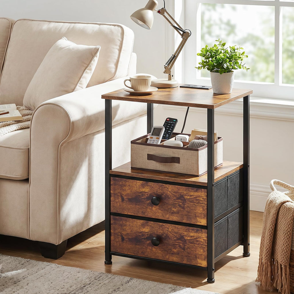 Nightstands Set of 2 with Charging Station N6891