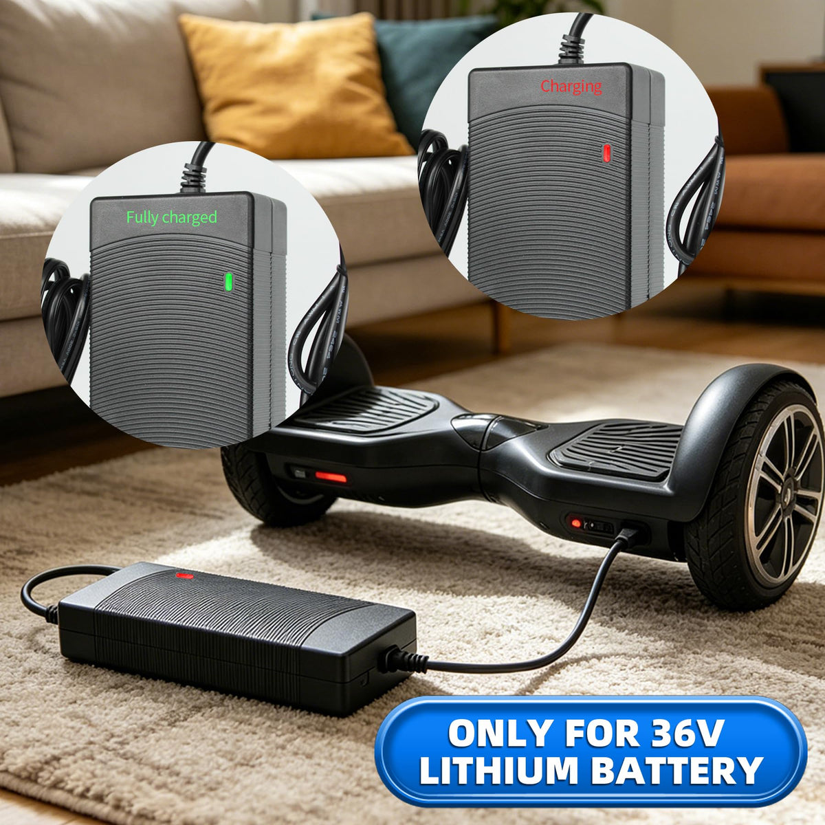 42V 2A Lithium Battery Charger with 3 Connectors K29401