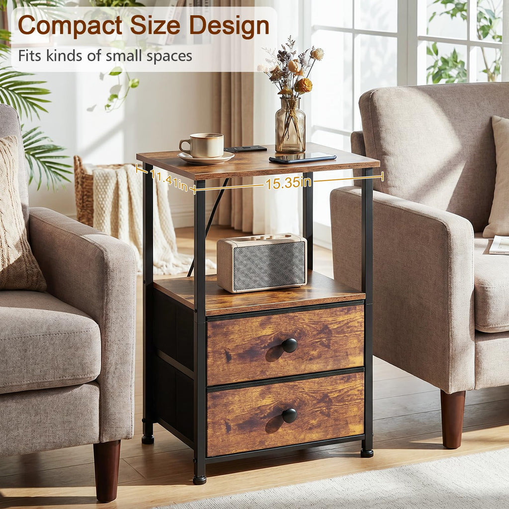 Nightstands Set of 2 with Charging Station N6891