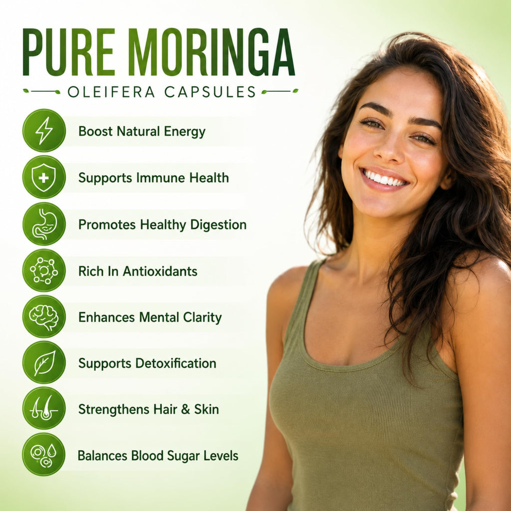 Organic Moringa Capsules 800mg 120 Count M4920
