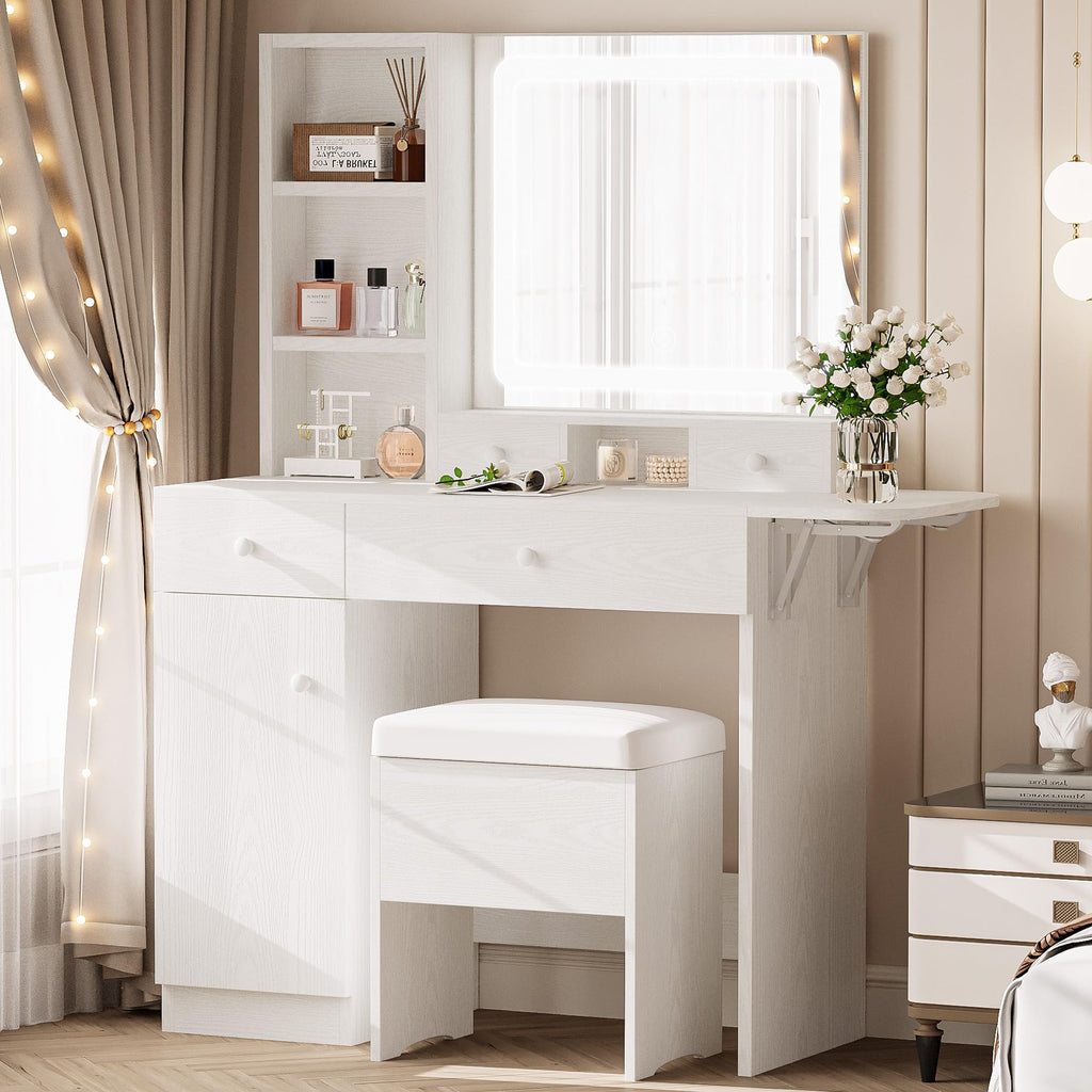 Vanity Desk with Charging Station and Storage Q520243