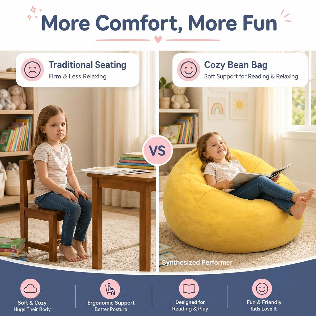 Small Yellow Bean Bag Chair G4718