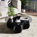 Black Round Glass Top Coffee Table E5505