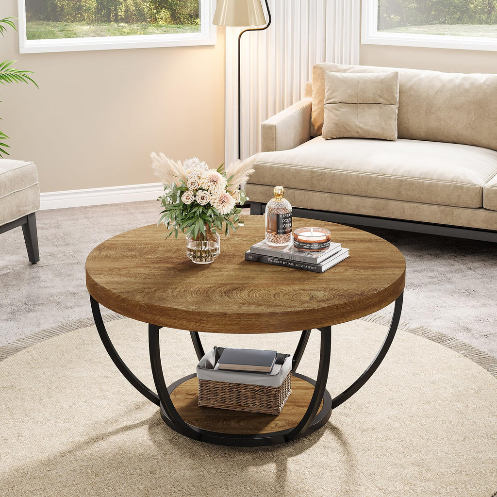 Round Coffee Table with Storage W58464