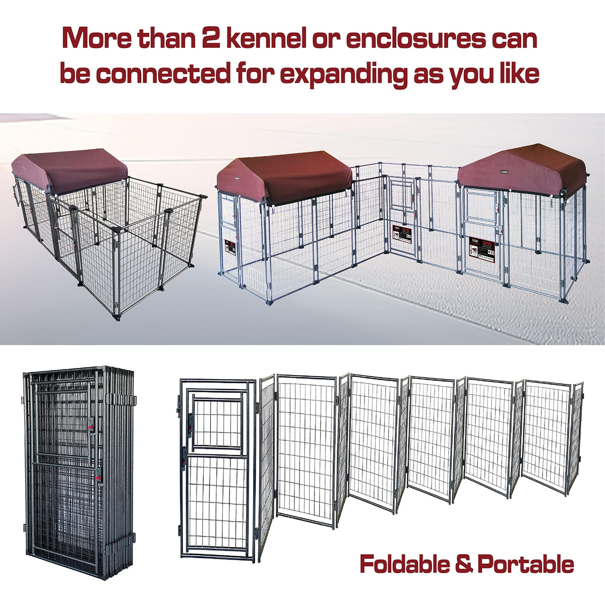 8' x 4' x 5' Outdoor Dog Kennel with Roof Cover S714235