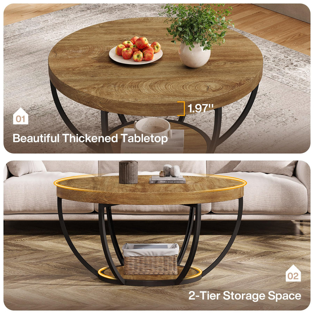 Round Coffee Table with Storage W58464
