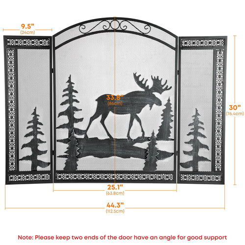 3 Panel Fireplace Screen with Guard Grate C5273