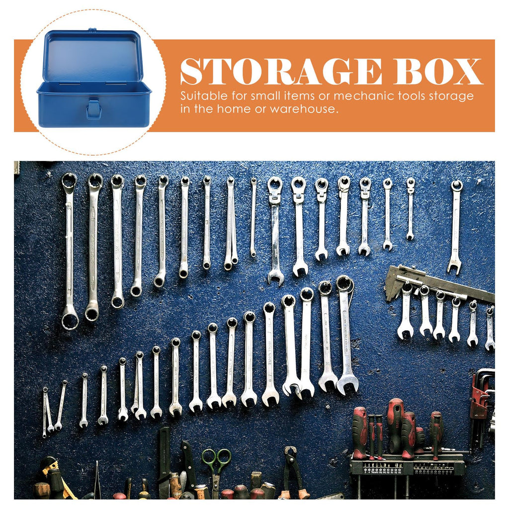 Blue Heavy Duty Portable Iron Toolbox Organizer L516