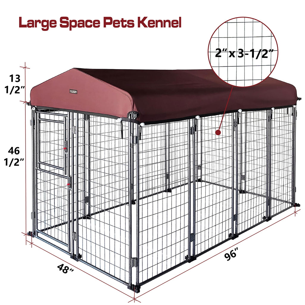 8' x 4' x 5' Outdoor Dog Kennel with Roof Cover S714235