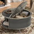 Round Coffee Table, 31.5" Lift-Top with Storage, Grey R70464
